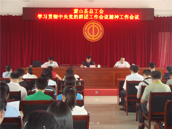 蒙山縣總工會召開學習貫徹中央黨的群團工作會議精神工作會議