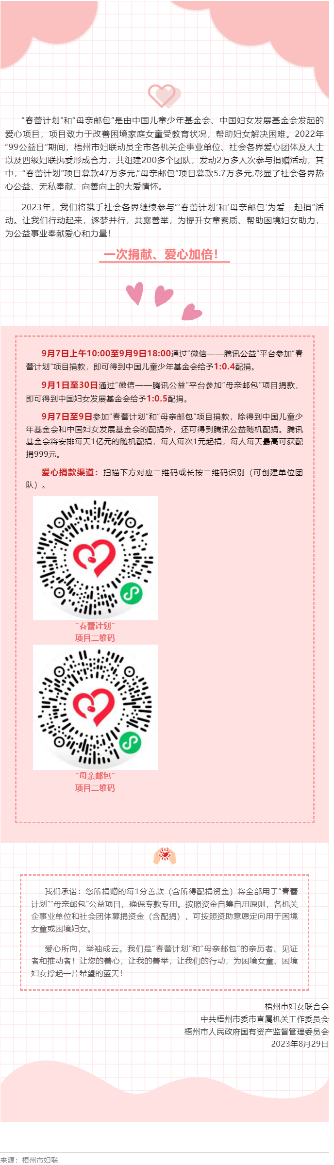 為愛一起捐——2023年“99公益日”助力 “春蕾計(jì)劃”“母親郵包”項(xiàng)目倡議書.png